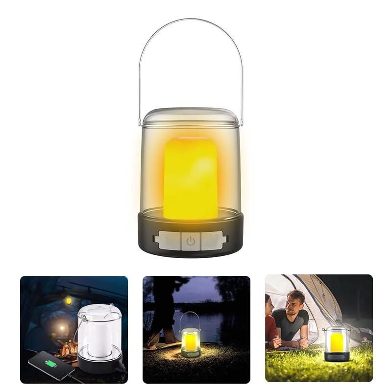 LED Rechargeable Camping Lanterns - Vintage Style, Stepless Dimming, Hanging Tent, and Power Outages- 1 Piece